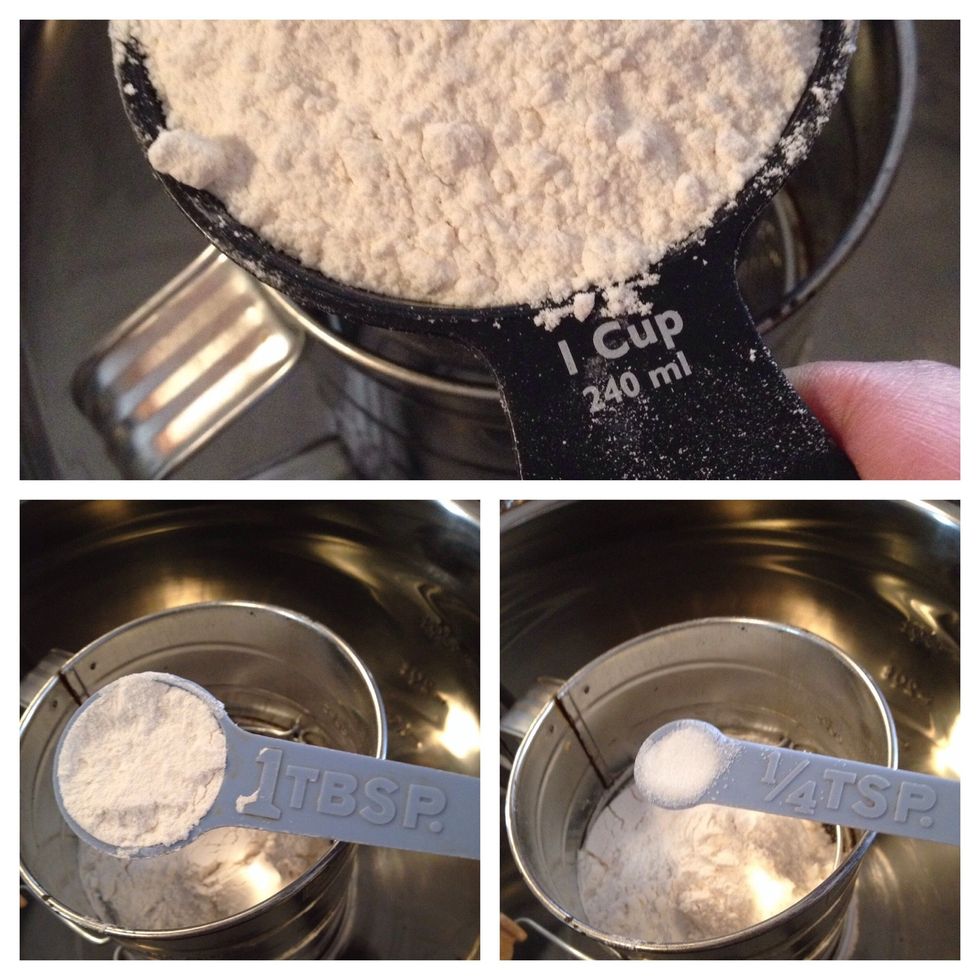Sift together flour, baking soda, and salt.