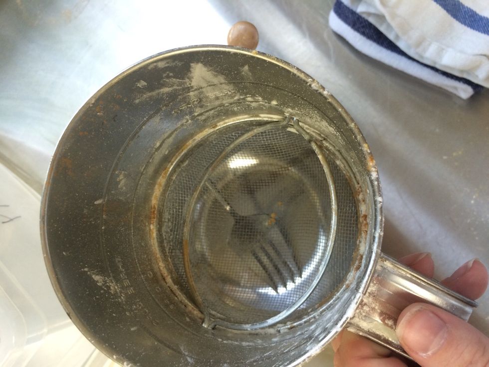 Sift together flour, ginger, salt, baking powder, & cinnamon