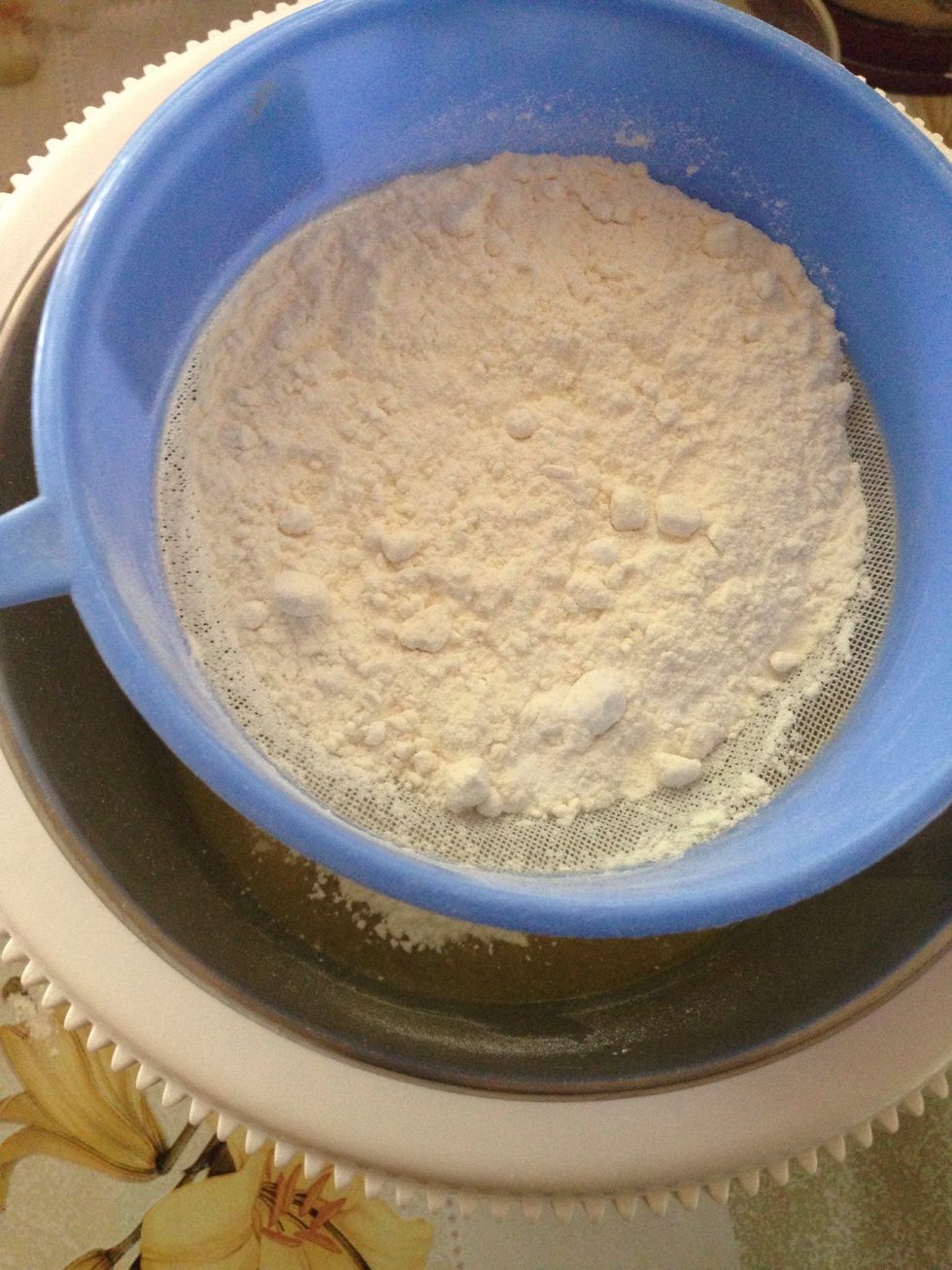 Sifted flour and baking soda