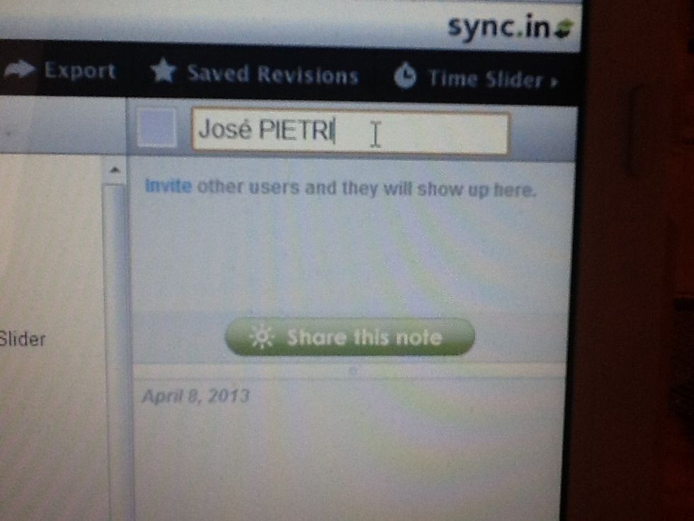 Sign in, at the upper right of the screen, by typing your name.