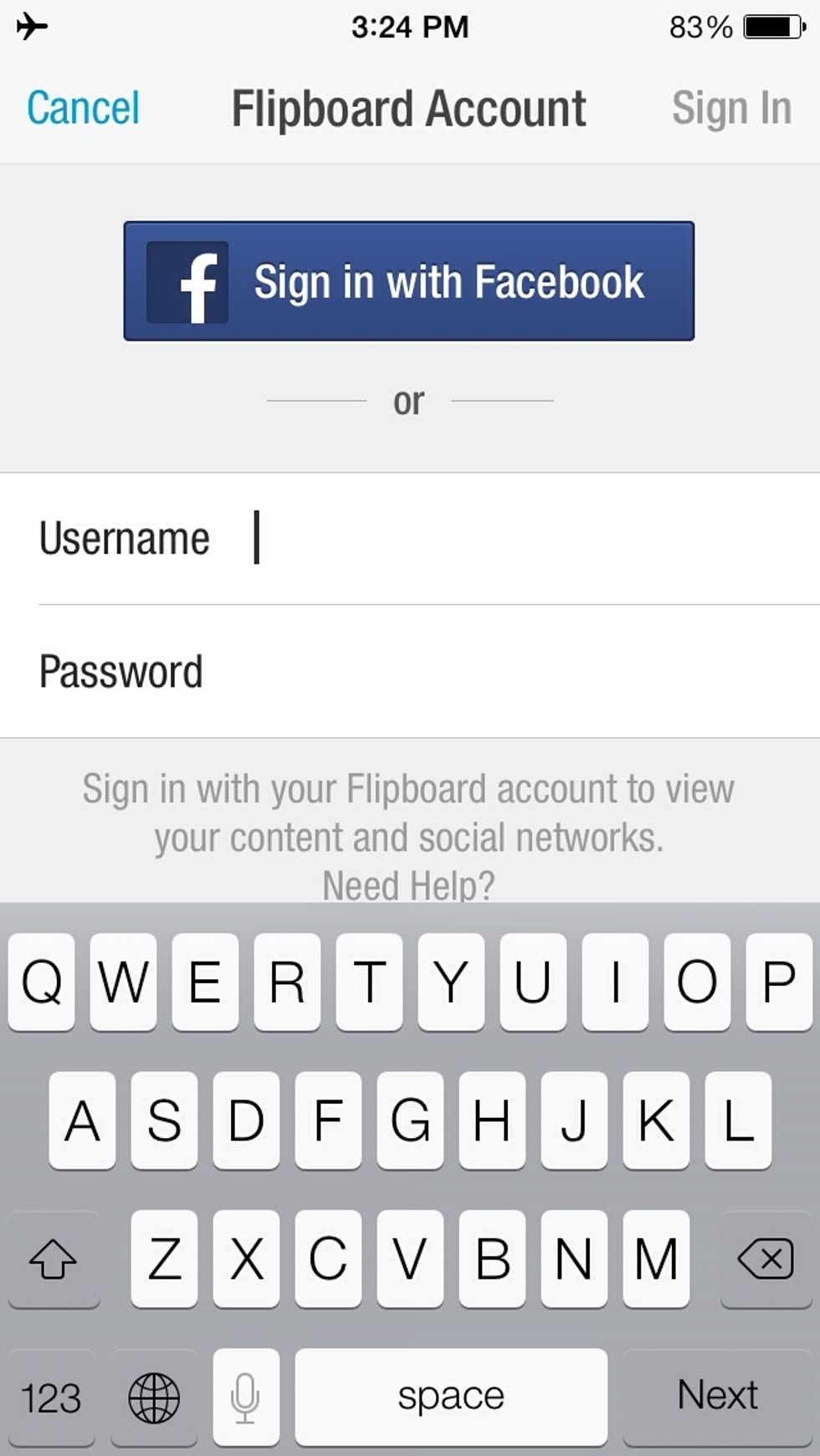 Sign in: tap to sign into the application by using the account you created linking Facebook or your email address.