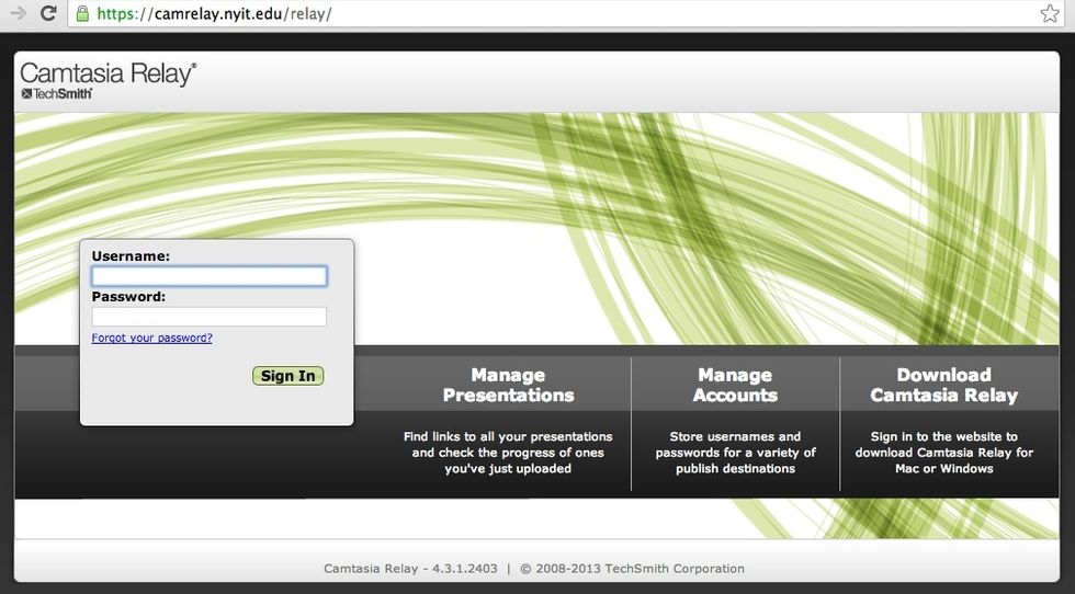 Sign in to the Camtasia Relay site to access your screencast links.