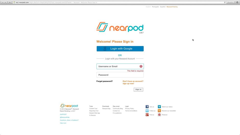 Sign into nearpod.com/login using your credentials to access your library.