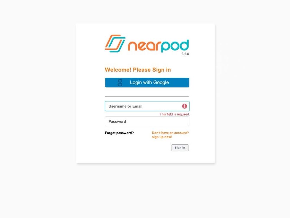 Sign into nearpod.com/login using your credentials.