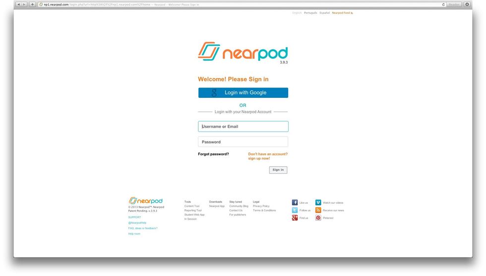 Sign into nearpod.com/login using your credentials.