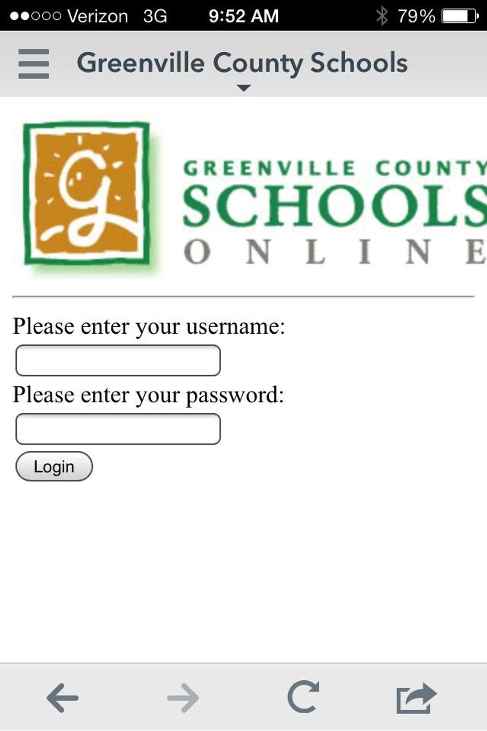 Sign into the system using your student username and password. This is the same username and password you would use to log into a computer at school.