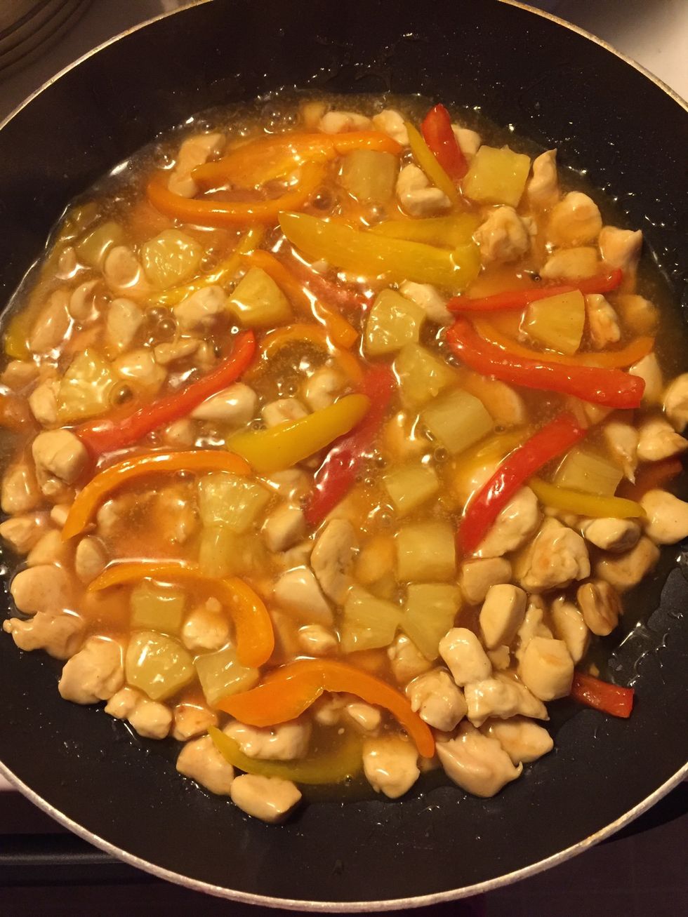 Simmer for 2 minutes, then turn off the heat