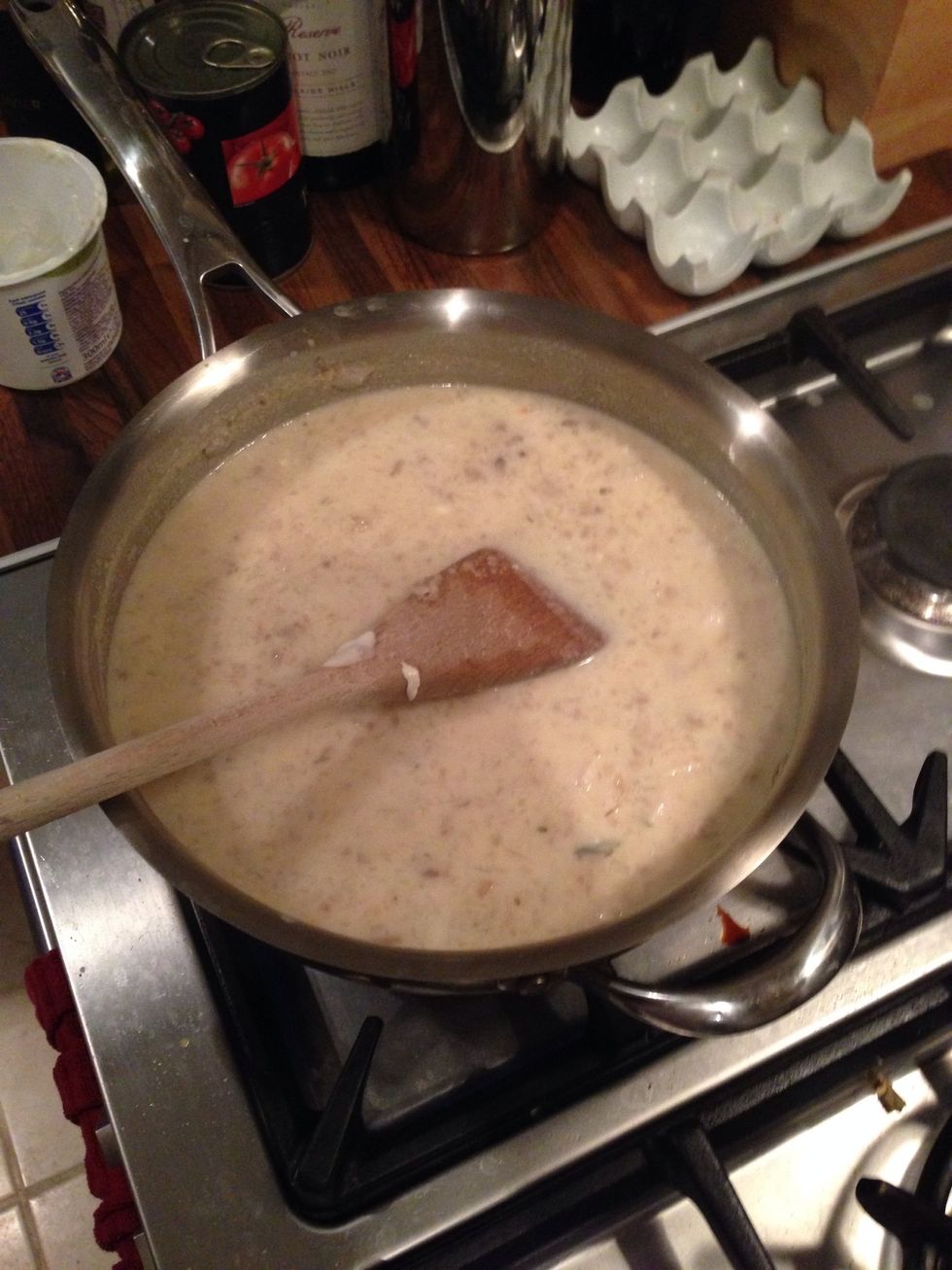 Simmer for a few minutes until it thickens