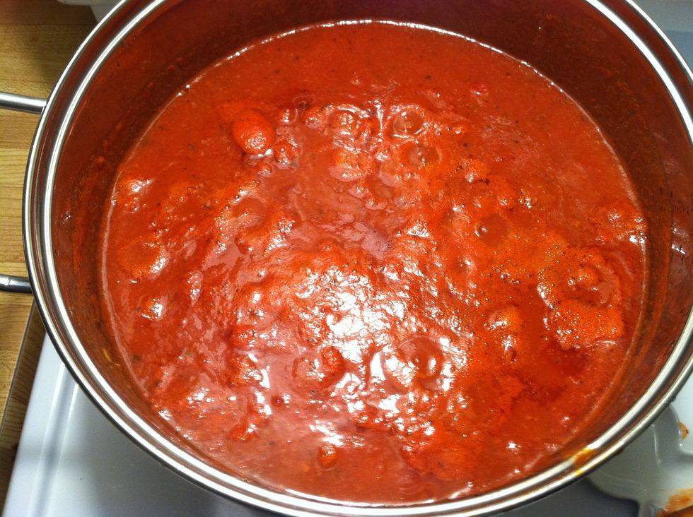 Simmer on low for at least 2 hours. The longer you cook this, the yummier it gets. My Ma and Grammy would start this on a Sunday morning and let it cook all day. Gently stir about once an hour.