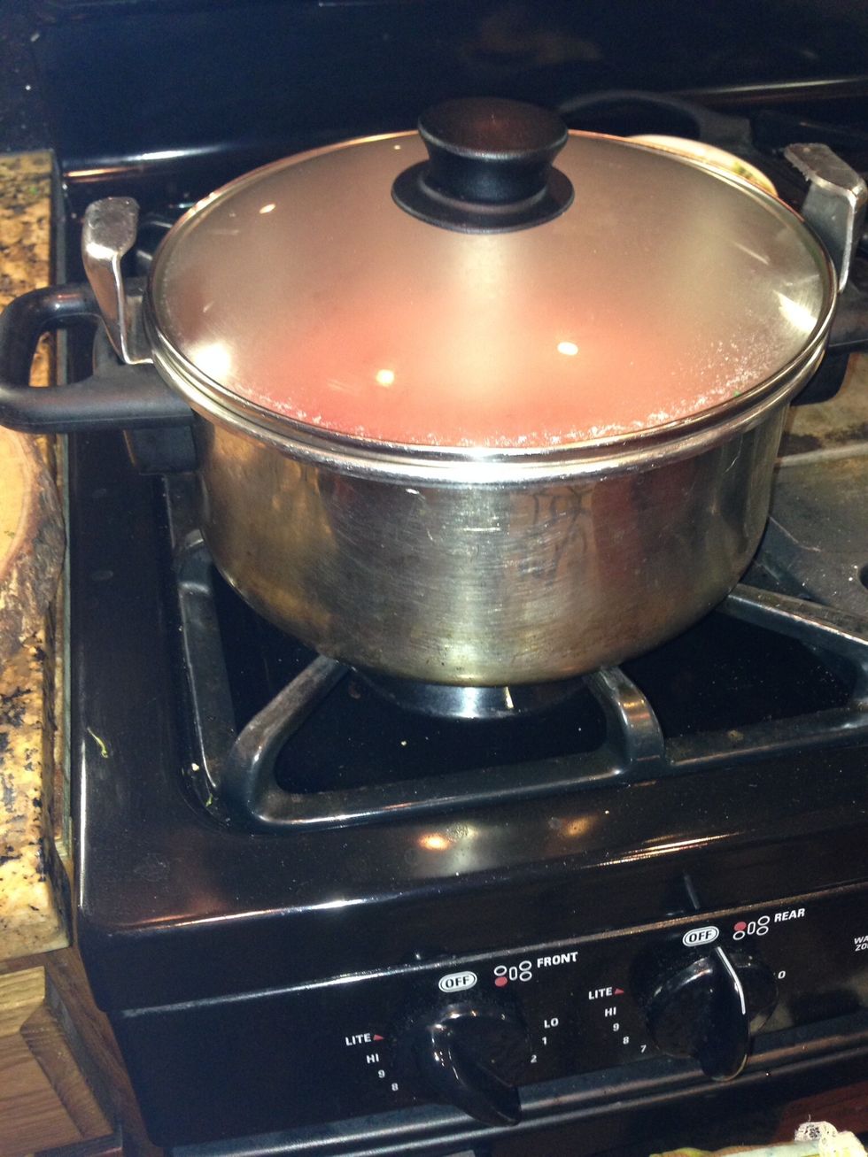 Simmer over medium-low heat for 25 minutes, covered. During the last 10 minutes partially uncover the pot so it thickens.