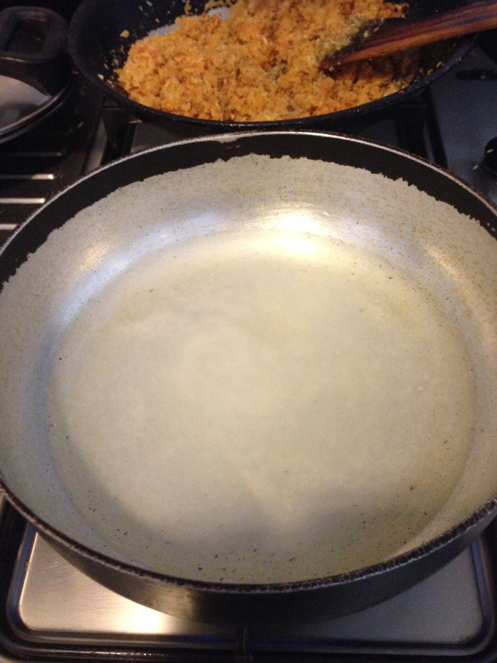 Simmer the water so that its warm.