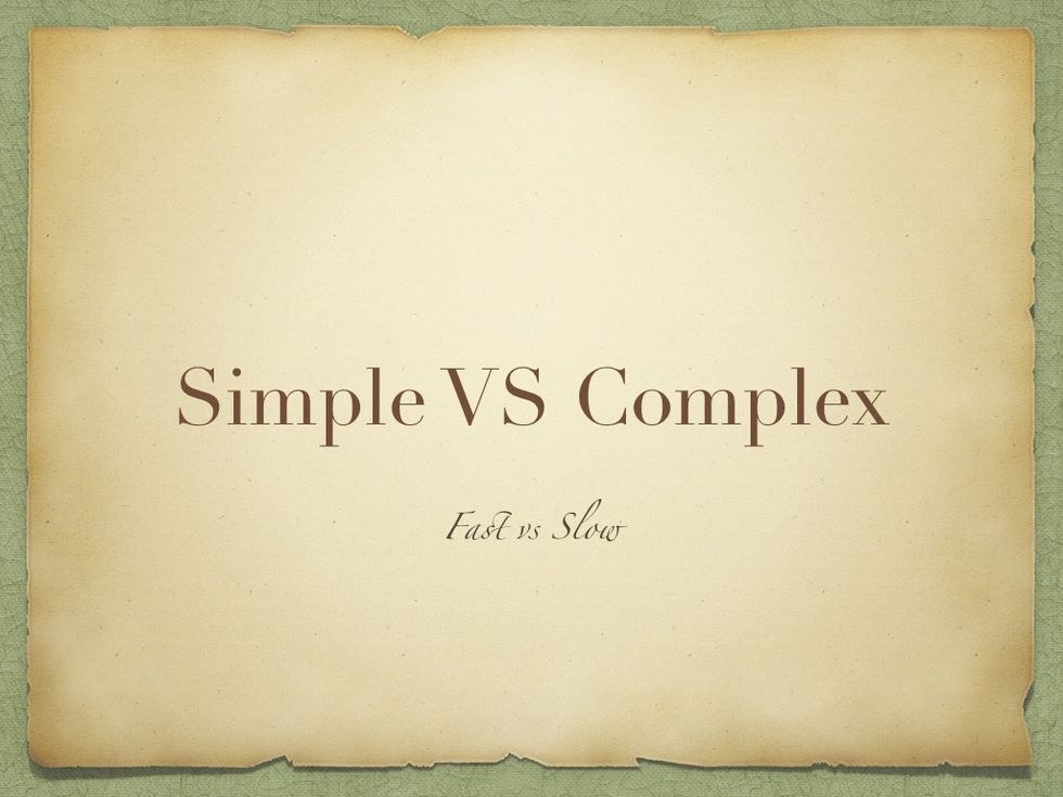 Simple carbs have a simple structure. It digests and absorbs sugar and things faster. BAD! Complex carbs have a complex structure and digests sugar and junk slower. GOOD!