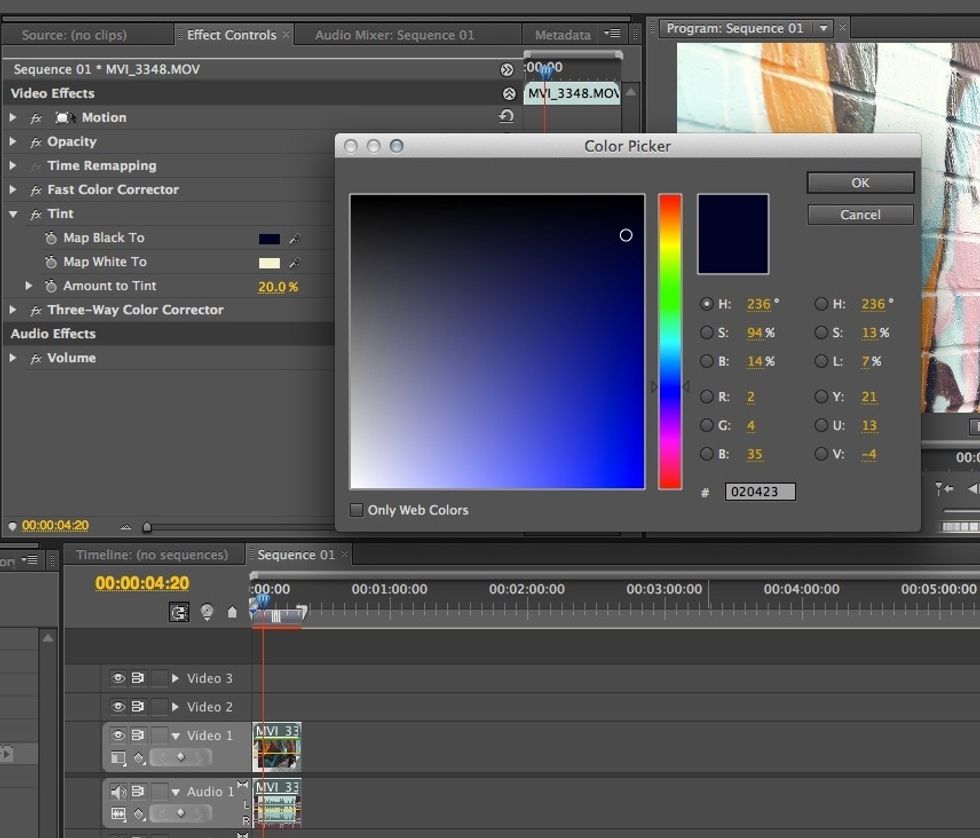 Simply change your Map Black To: colour to a very dark blue, and your Map White To: colour a very light orange.
