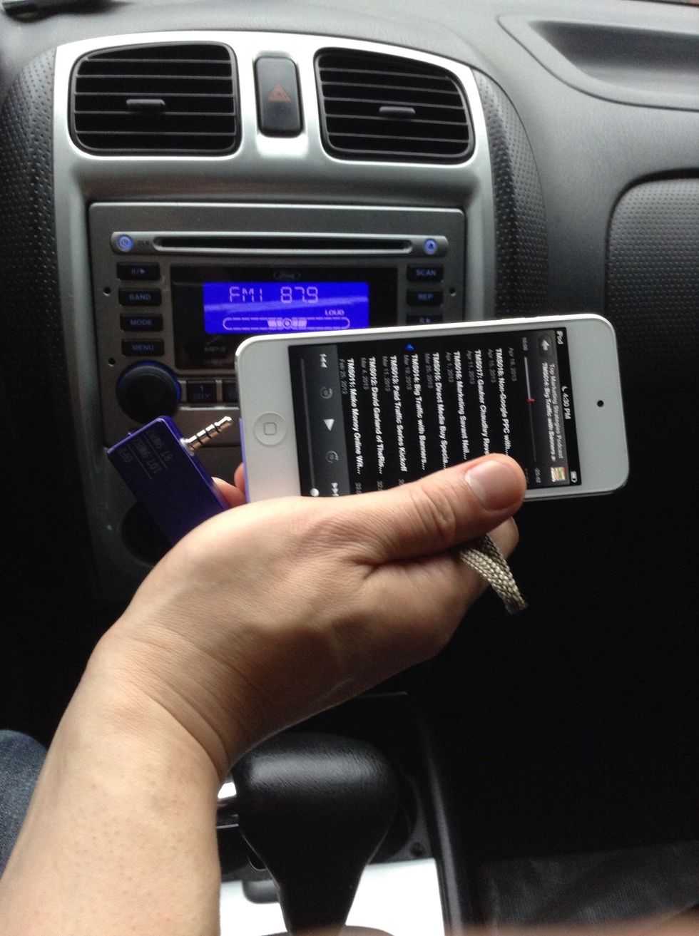 Simply connect aFM iPhone FM Transmitter to your iphone5.