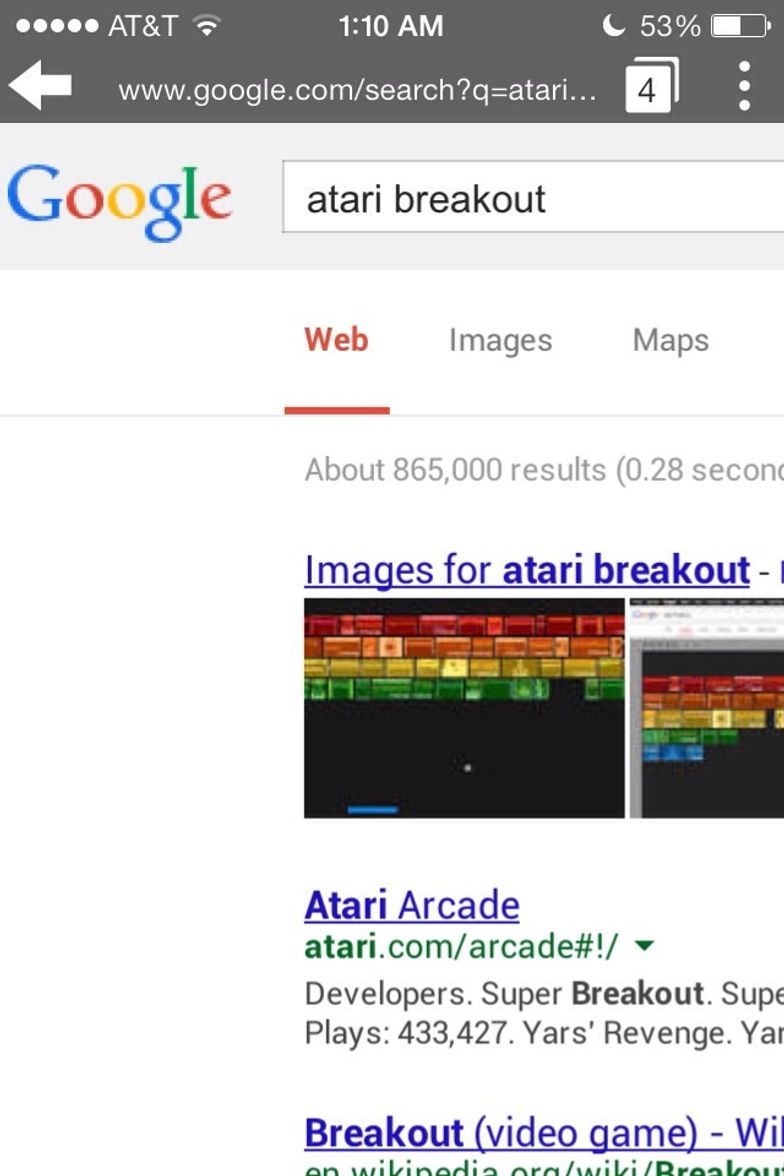 How to play the game breakout on google