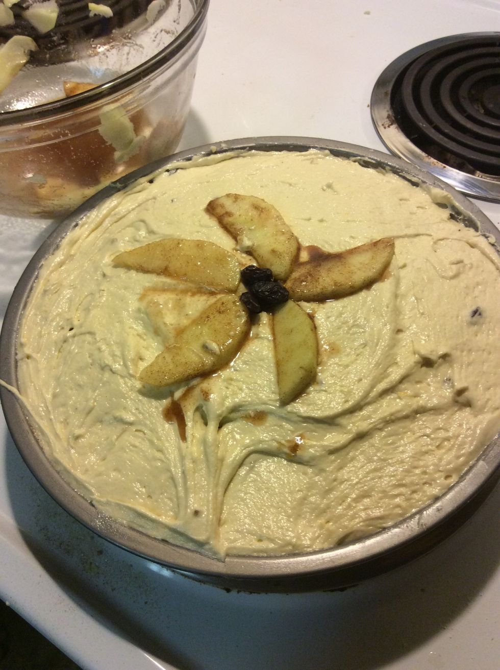 Since I had extra apples left over I made a flower to garnish