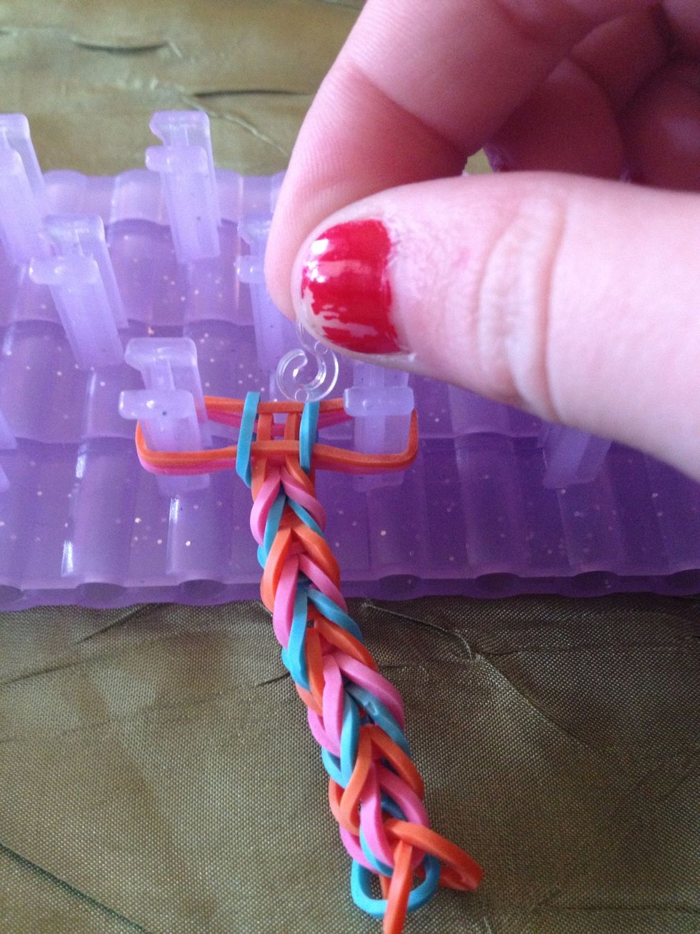 Since I'm not making a full sized bracelet, I'll show you how to finish it now. Take your clip