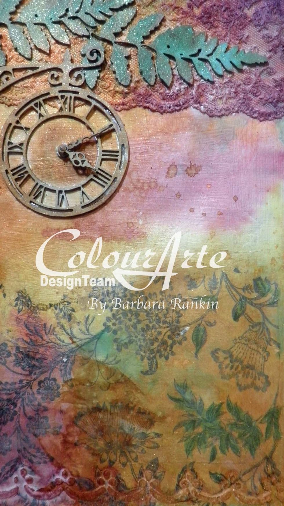 Since I used the Fern (green) on the chipboard leaves, I used it again by loosely coloring in the leaves printed on the napkin near the bottom of the page to help bring it all together.