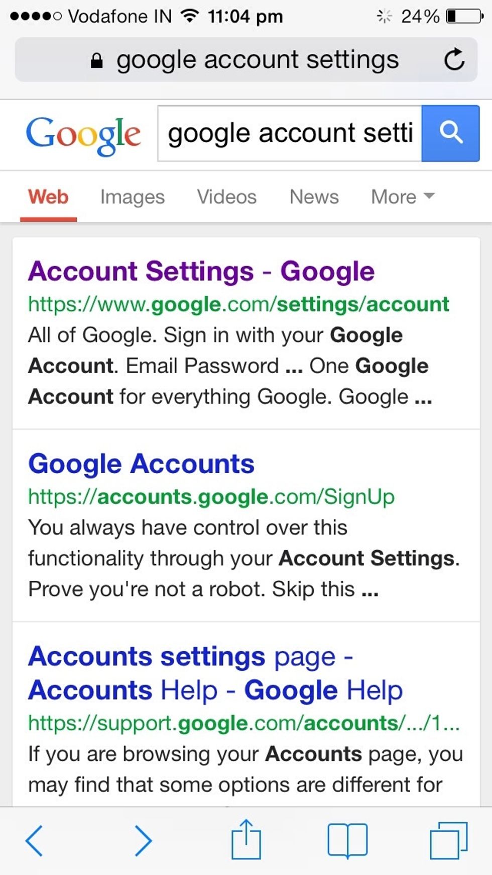 Since the desktop view option won't be available when you goto Google.com in mobile browser, google "Google Account Settings" and choose the first link like I got here.