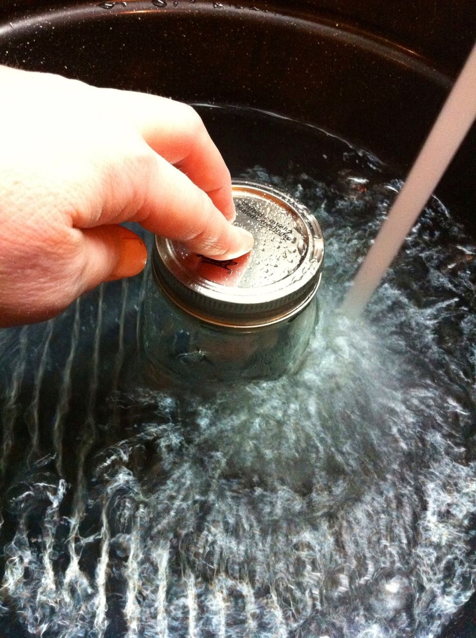 Since there is nothing in the jar, you will have to hold it down to check the water level.