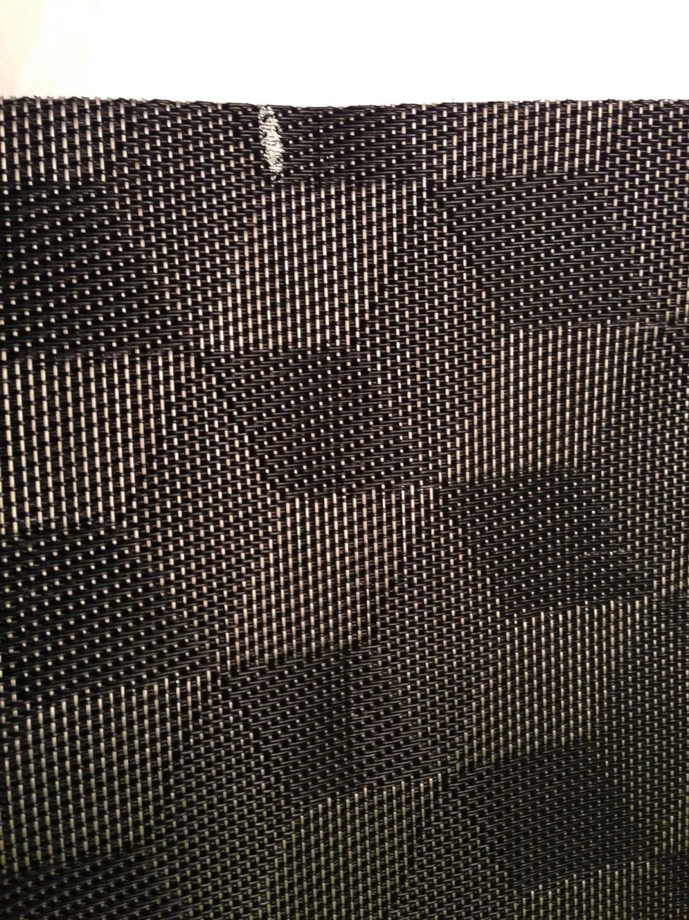 Since this mat is black it was hard to see the crease, so I marked where to start my glue line with white chalk. Leave flap up & open above the chalk line.
