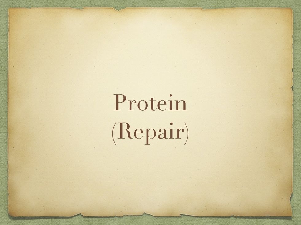 Since when you exercise you BREAK DOWN your muscles, protein helps BUILD UP, or REPAIR your muscles. Protein also signals the body to BURN FAT but to BUILD muscle. It also keeps you full!