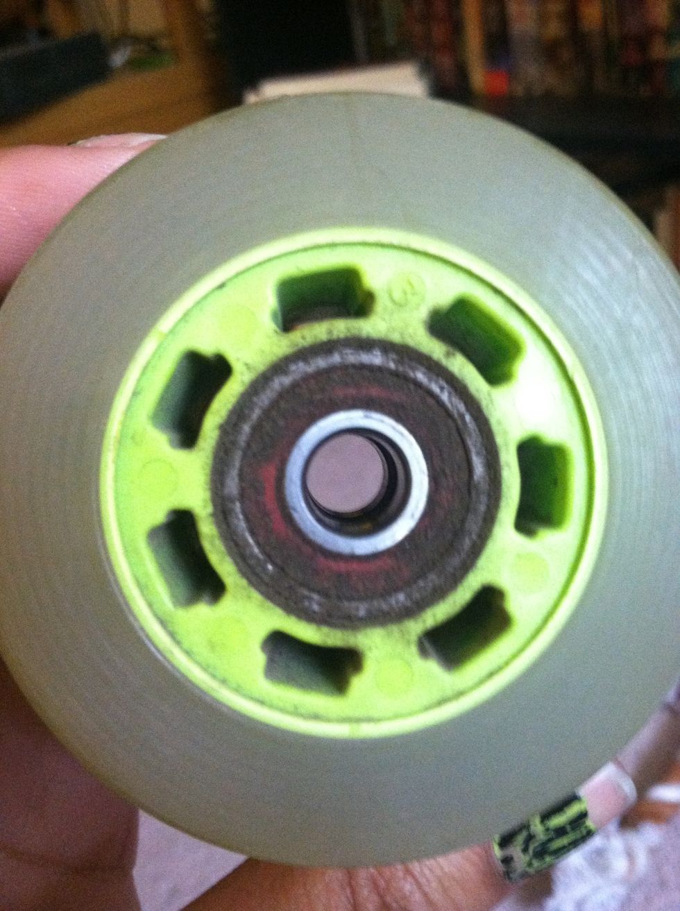 Since your wheels are off, this is a great time to pop your bearings out to clean and lube them. My wheels are filthy and I suggest putting a towel down to put your wheels on to avoid brown circles!