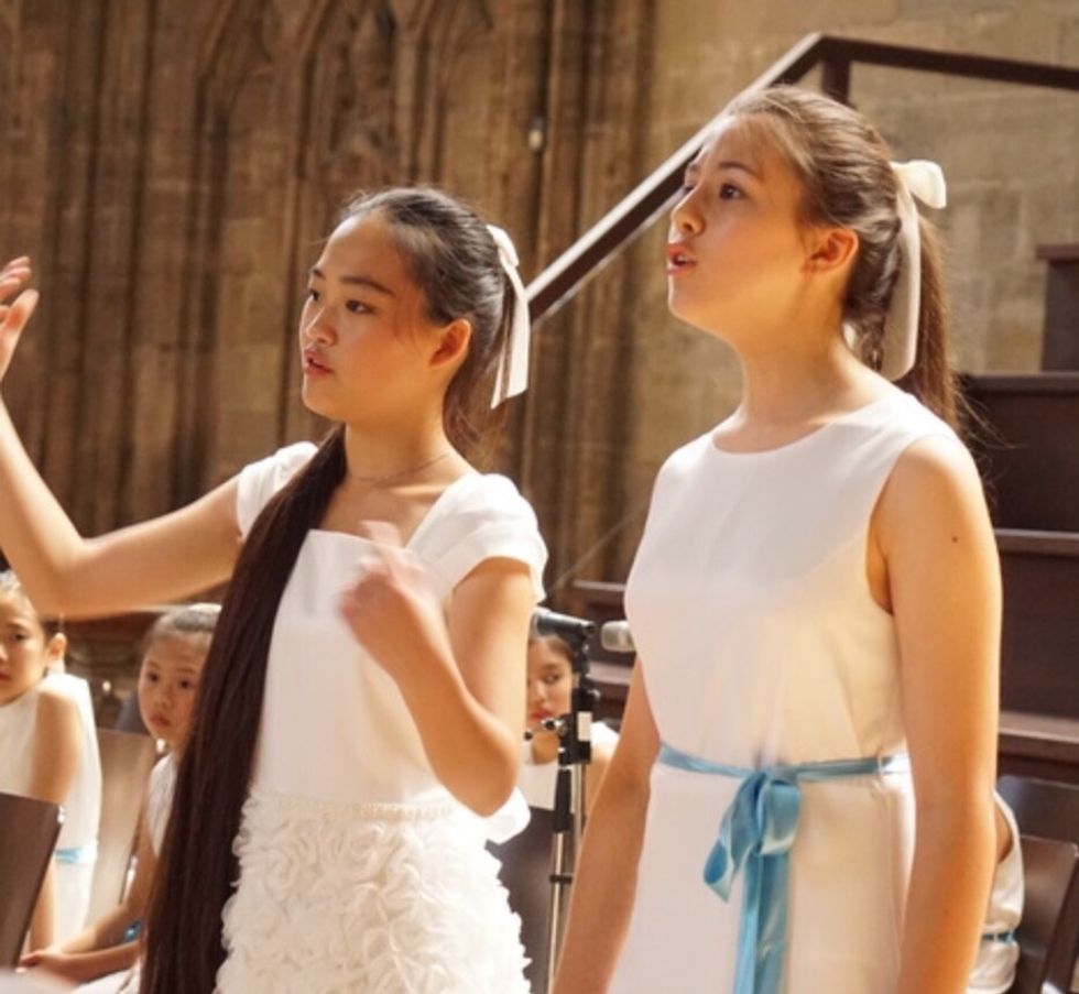 Singing in a church