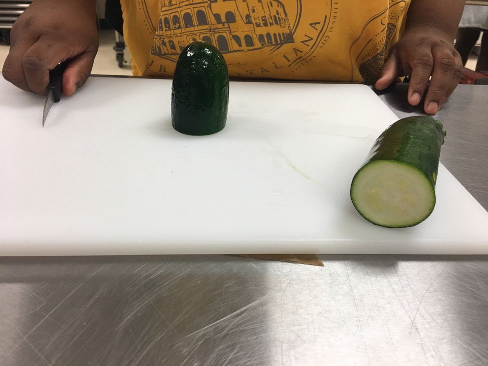 Sit your bottom piece that's the shortest and place upward, and move your other long piece to the side. You will use it later.