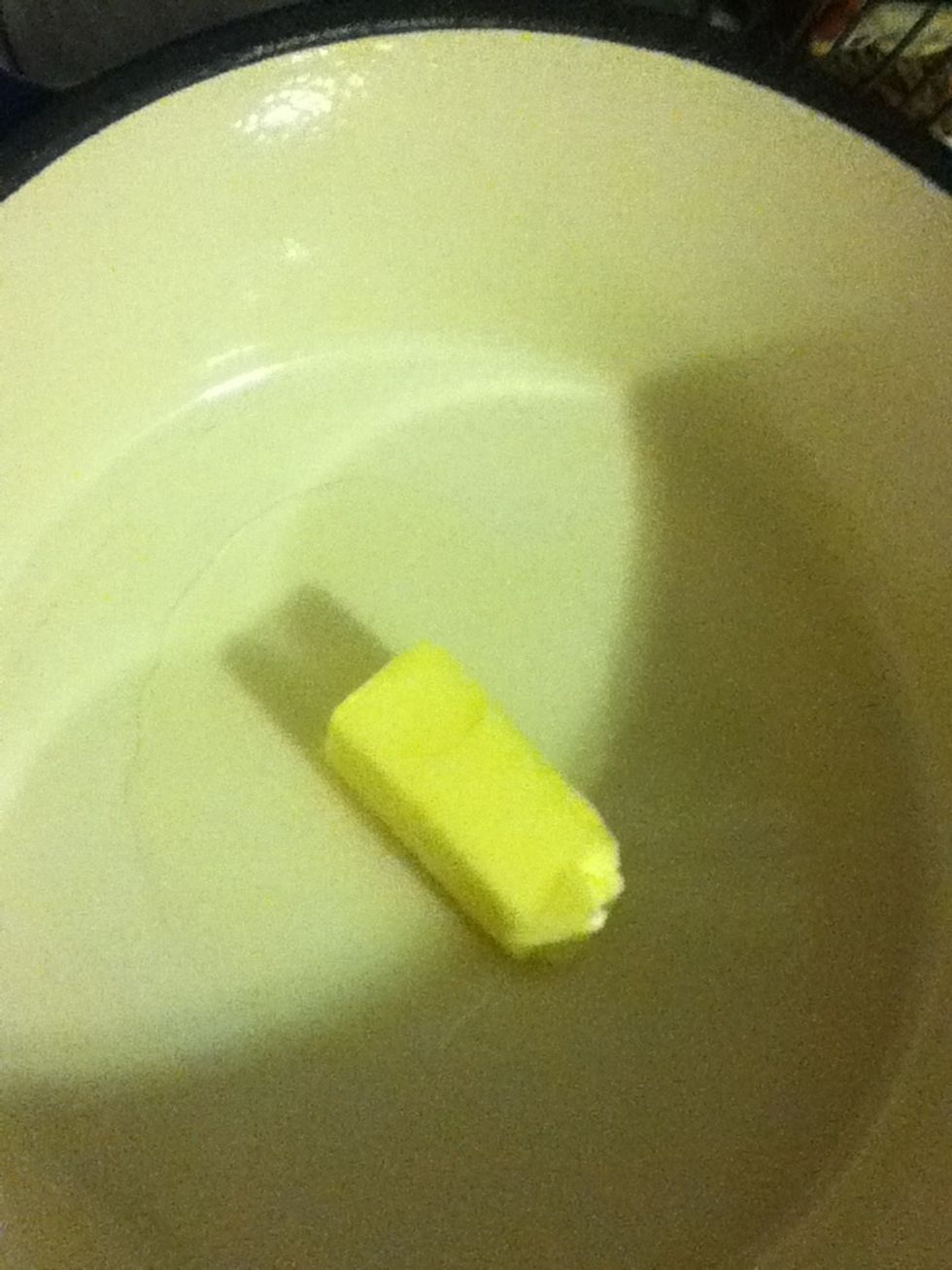 Six tbsp of fat total: you can use any combination of butter, ghee, oil, whatever you got. Put it on medium high.