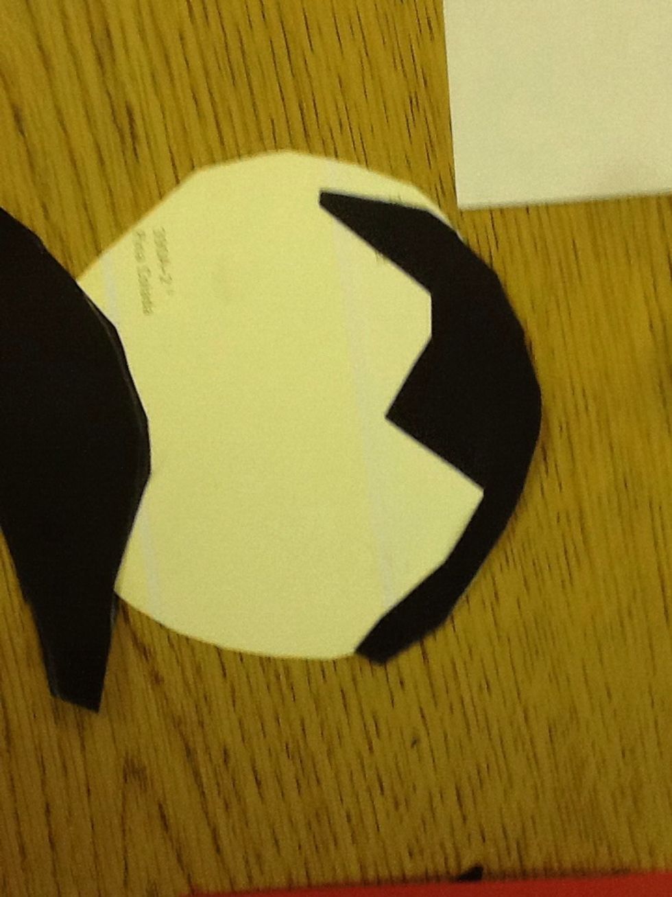 Sixth  cut out the eyes and glue the eyes on