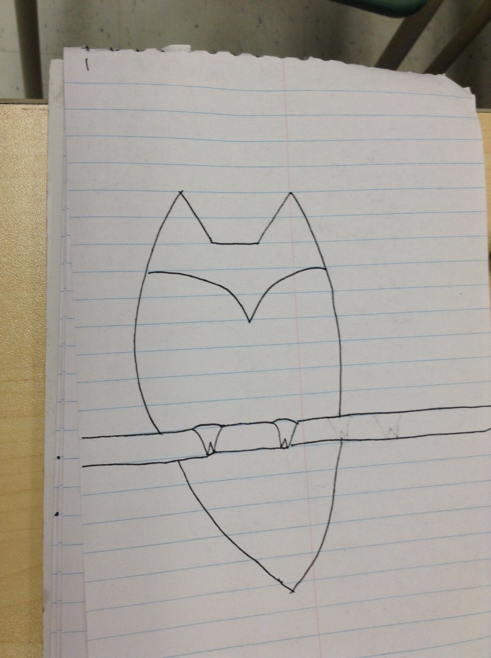 Sixth, draw a smaller curved v shape as the eyebrows.