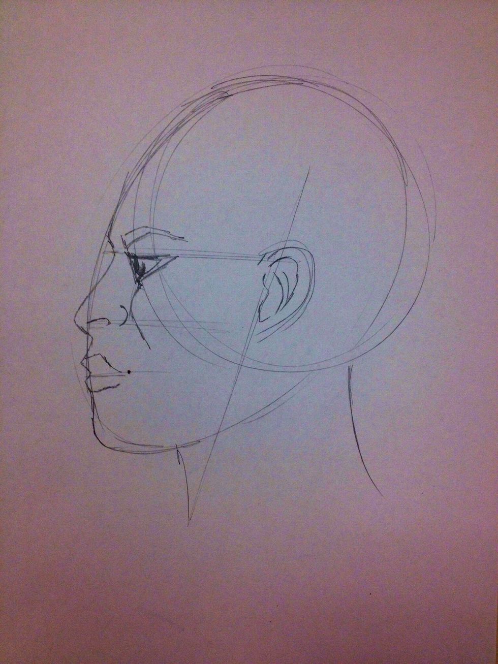 Sketch inside the ear