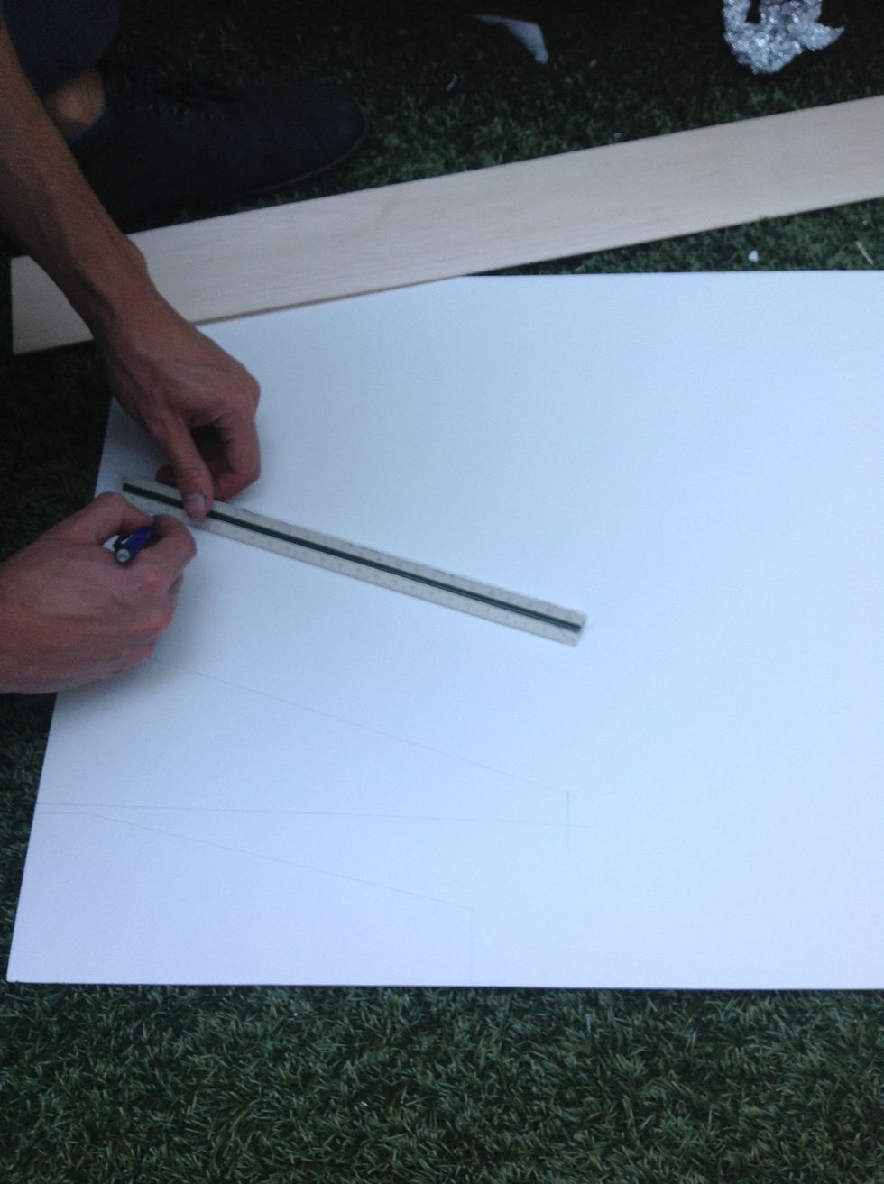 Sketch out the normal and large wings on foam board and then cut them out. You may need a box cutter.