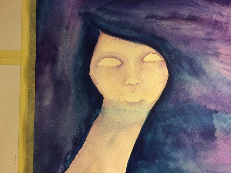 Sketch out your image and start painting it in with washes of color.