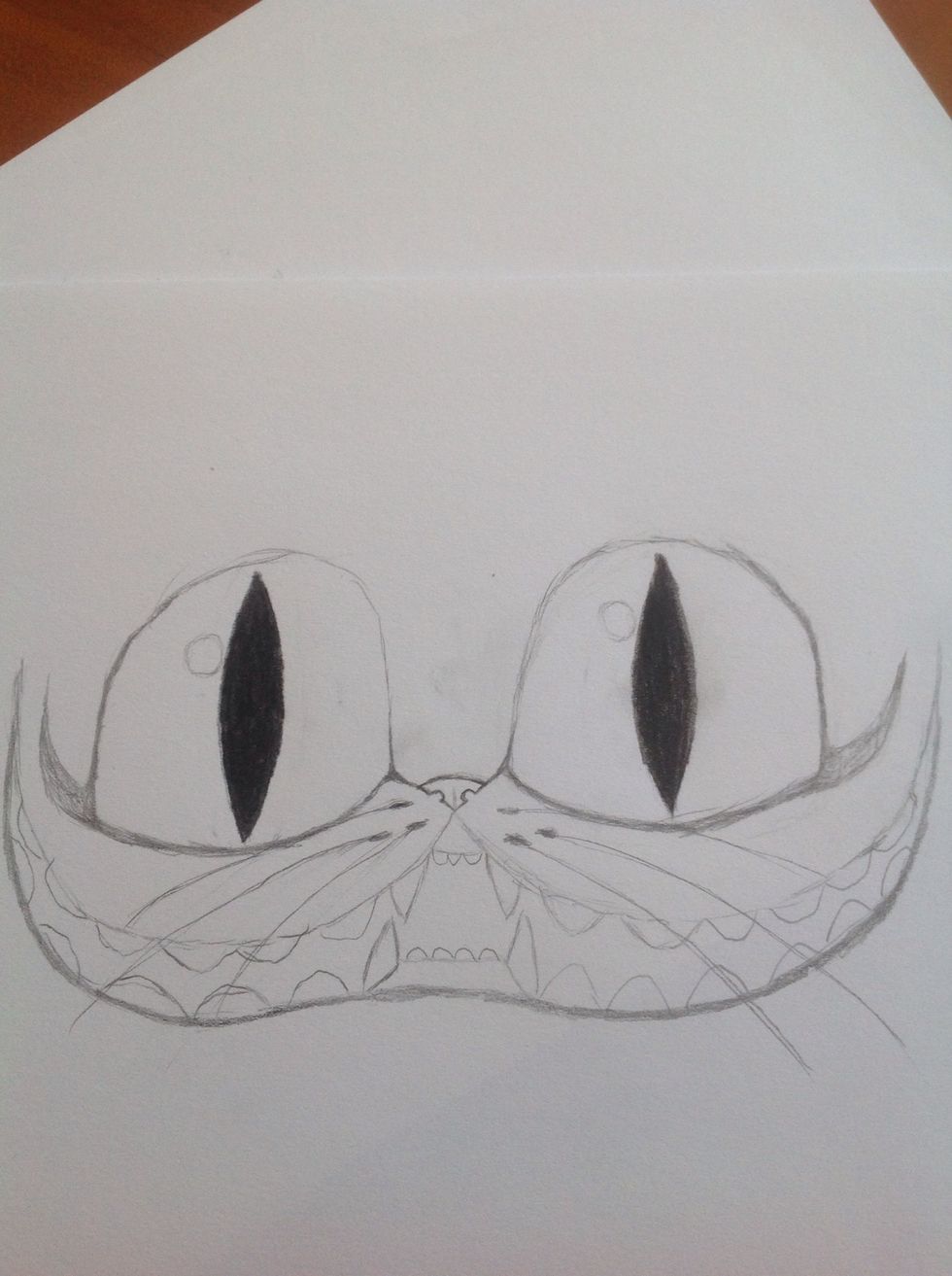 Sketch two circles in the eyes.