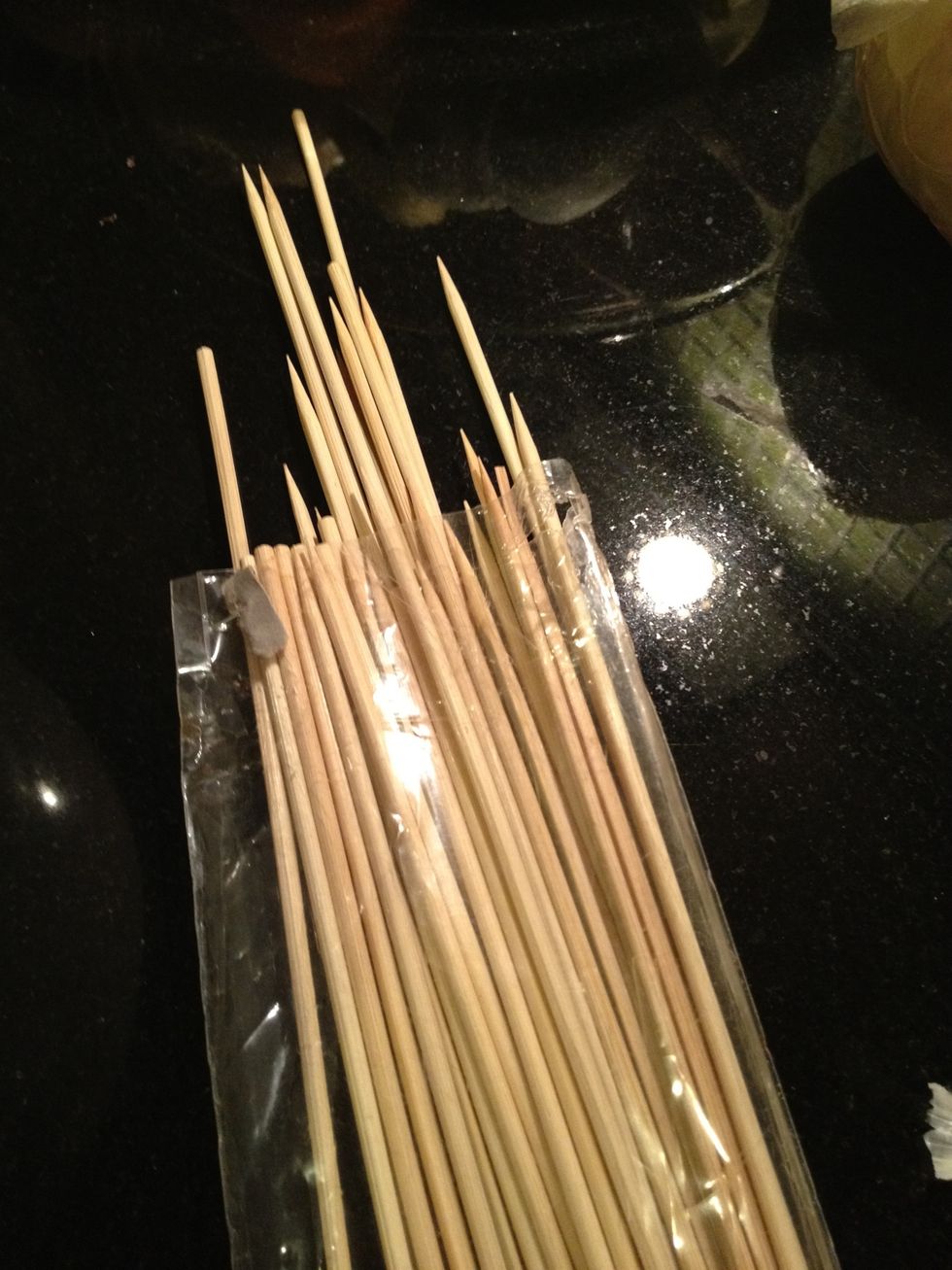 skewer sprouts 1 inch apart, alternating with onion