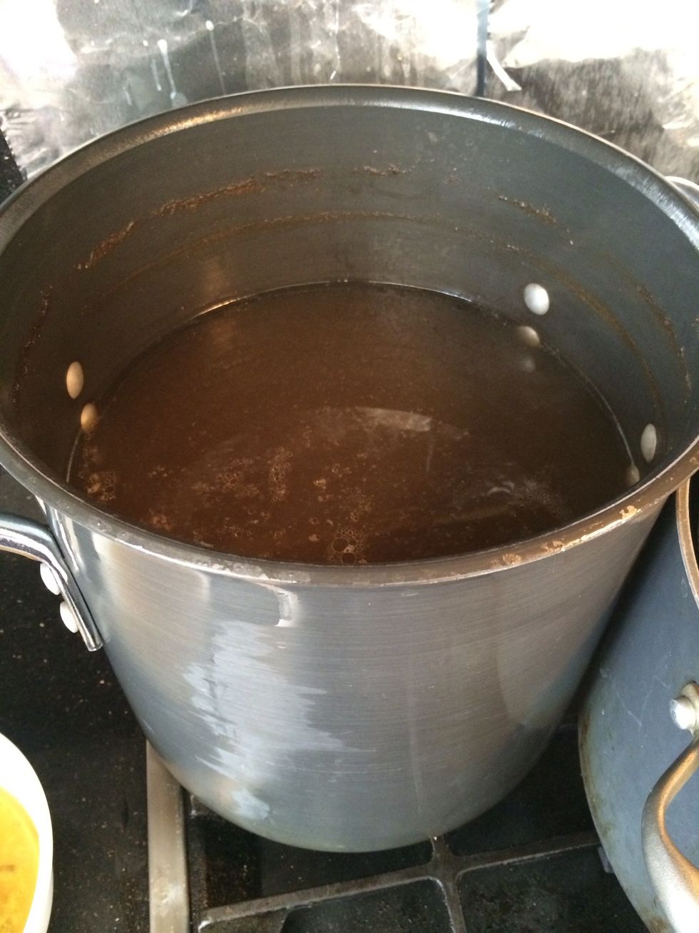 Skim broth to remove fat Season with fish sauce (3tbsp to taste)