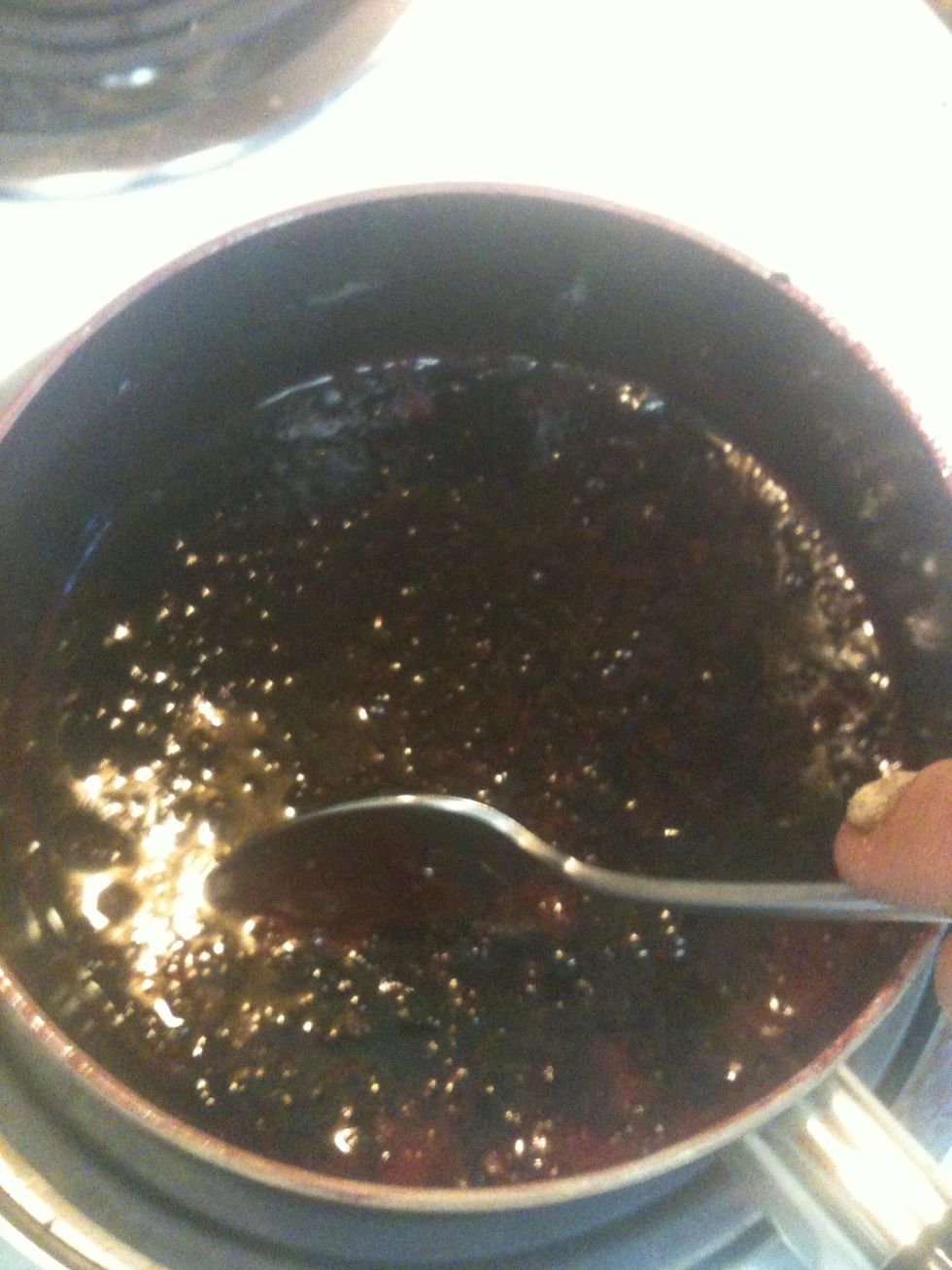 Skim off any foam that has collected at the top. I again used a spoon or this.