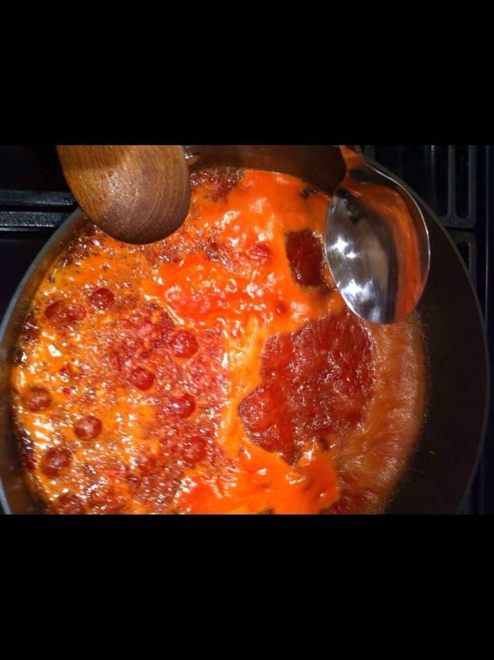 Skim off any scum from the surface and reduce heat to a simmer