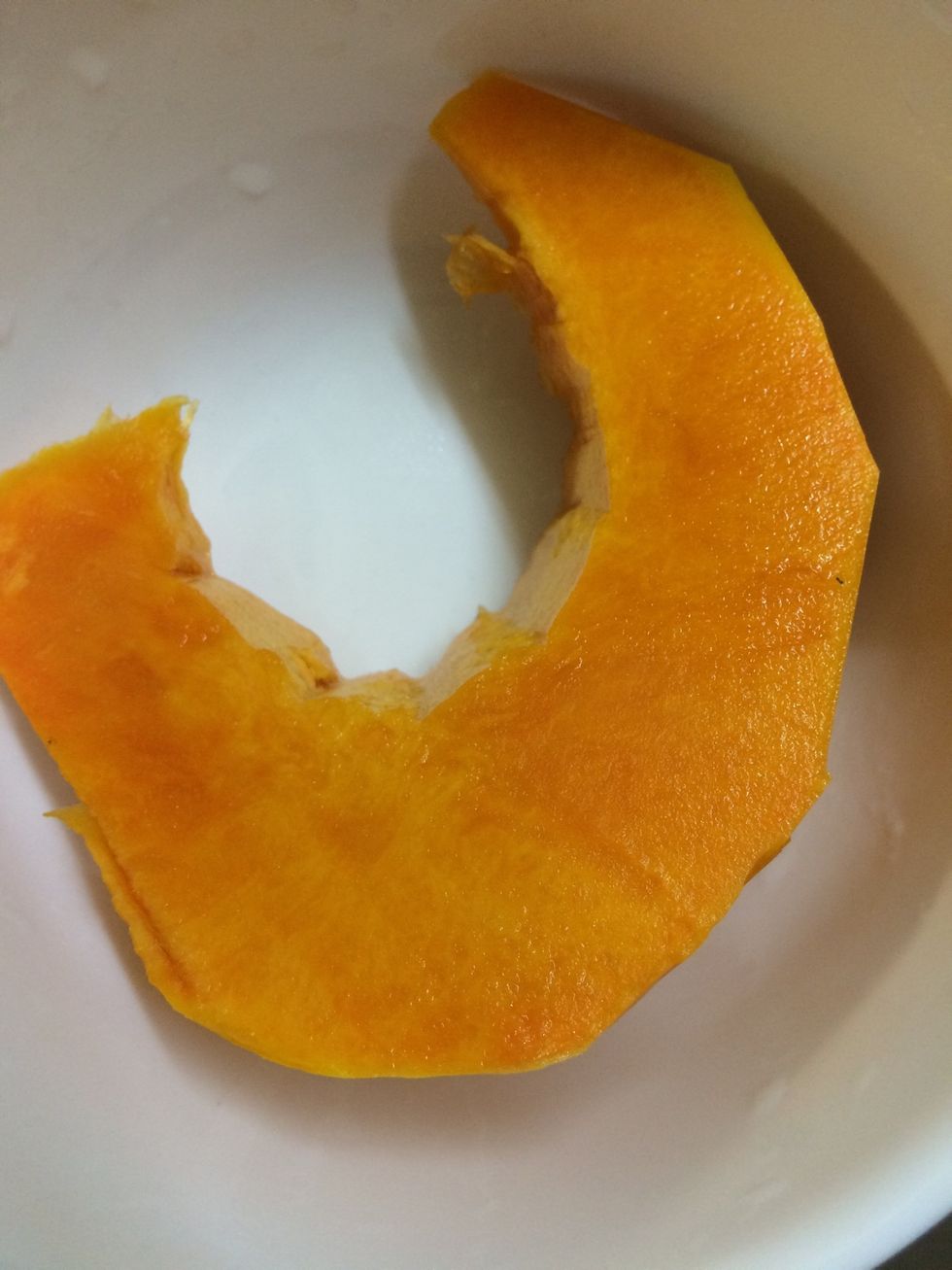 Skin and cut the pumpkins into pieces