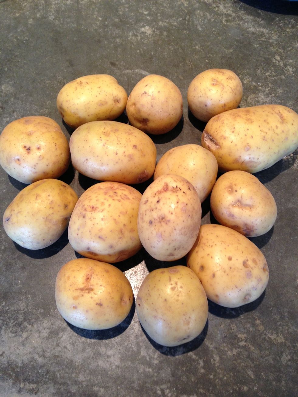 Skin the potatoes. If they are dirty, wash them first.