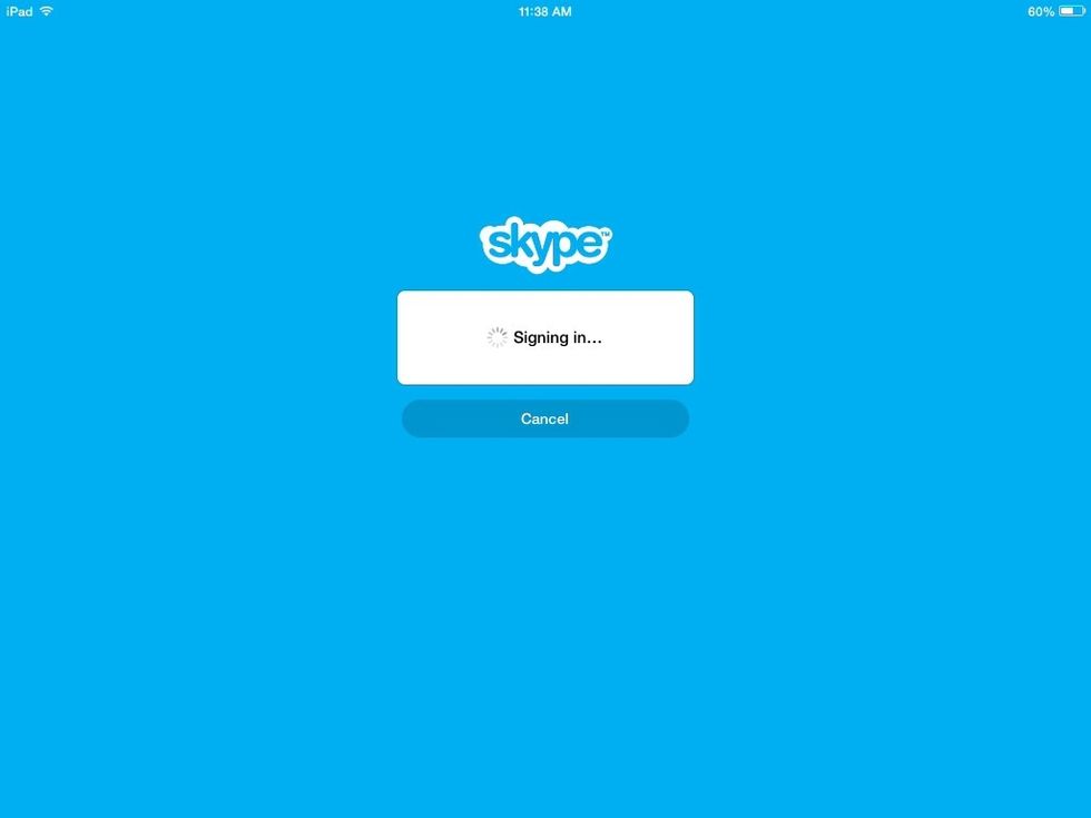 Skype will begin to sign you in.
