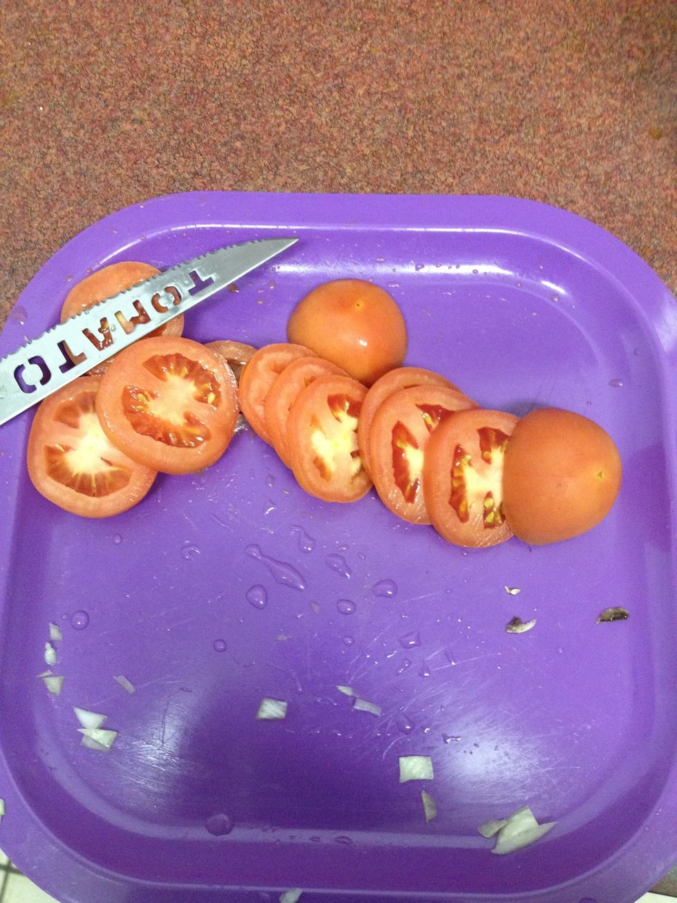 Slce tomotaoes.... or use ketchup or tomato paste