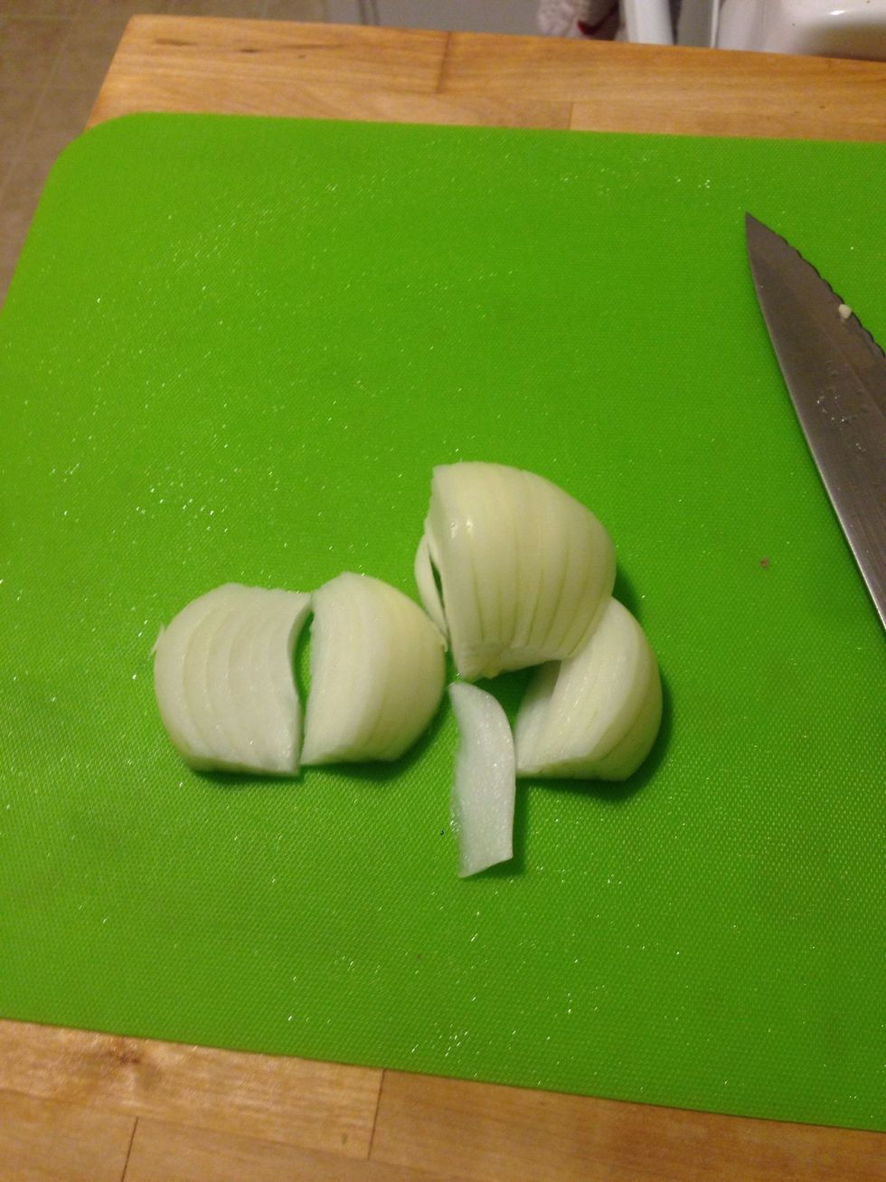 Slice 1/2 of an onion. I made it larger slices.