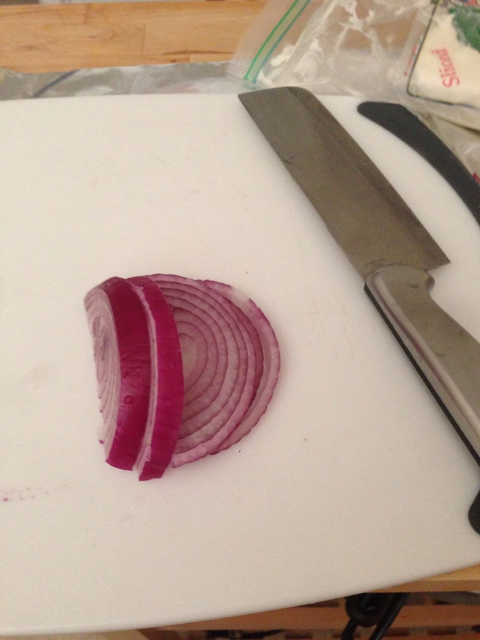 Slice 1/2 of an onion.