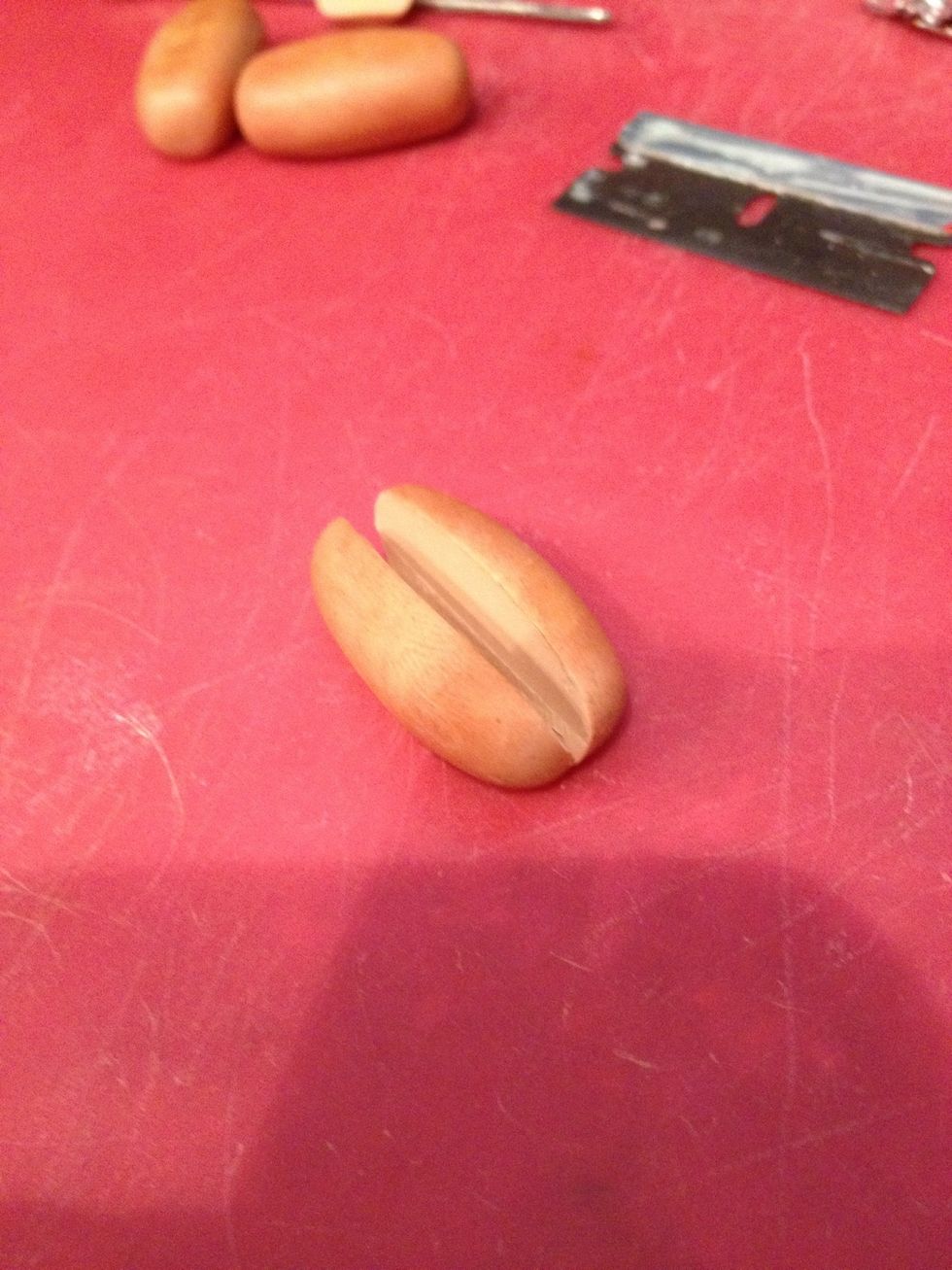 Slice 3/4 of the way through the bun