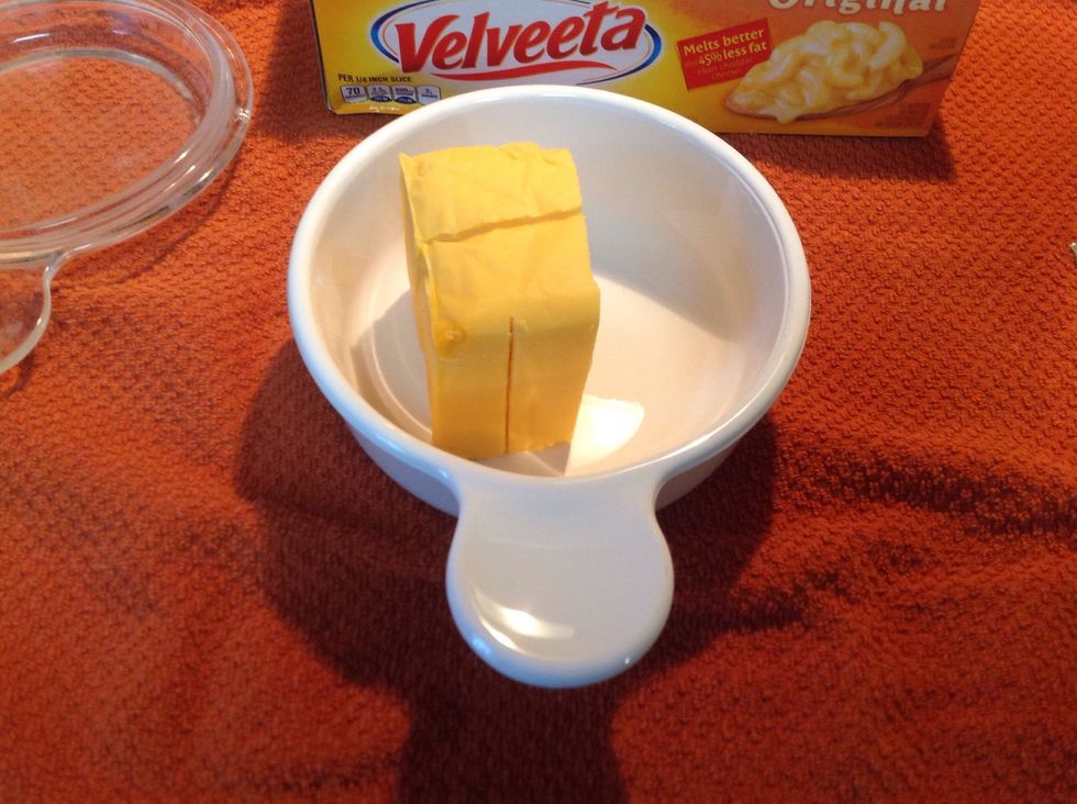 Slice about a 1 inch thick brick of Velveeta cheese