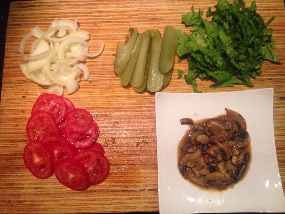 Slice all you favourite burger  toppings