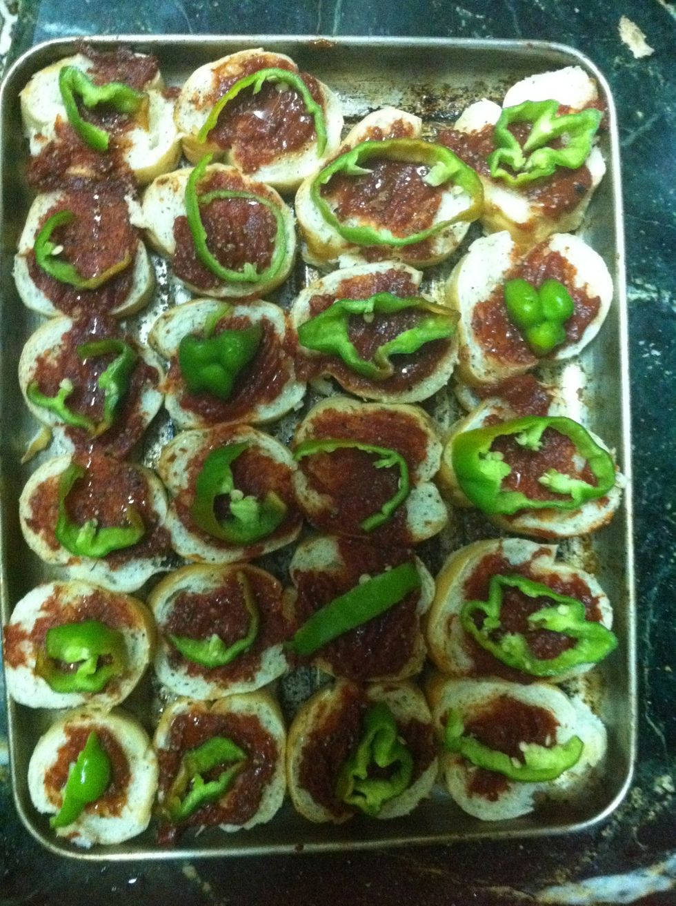 Slice and add the green pepper